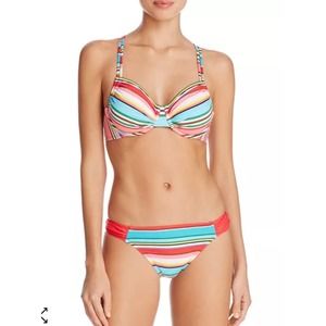 Profile Blush by Gottex Candycane Underwire Striped Bikini Top & Bottom Sz. M